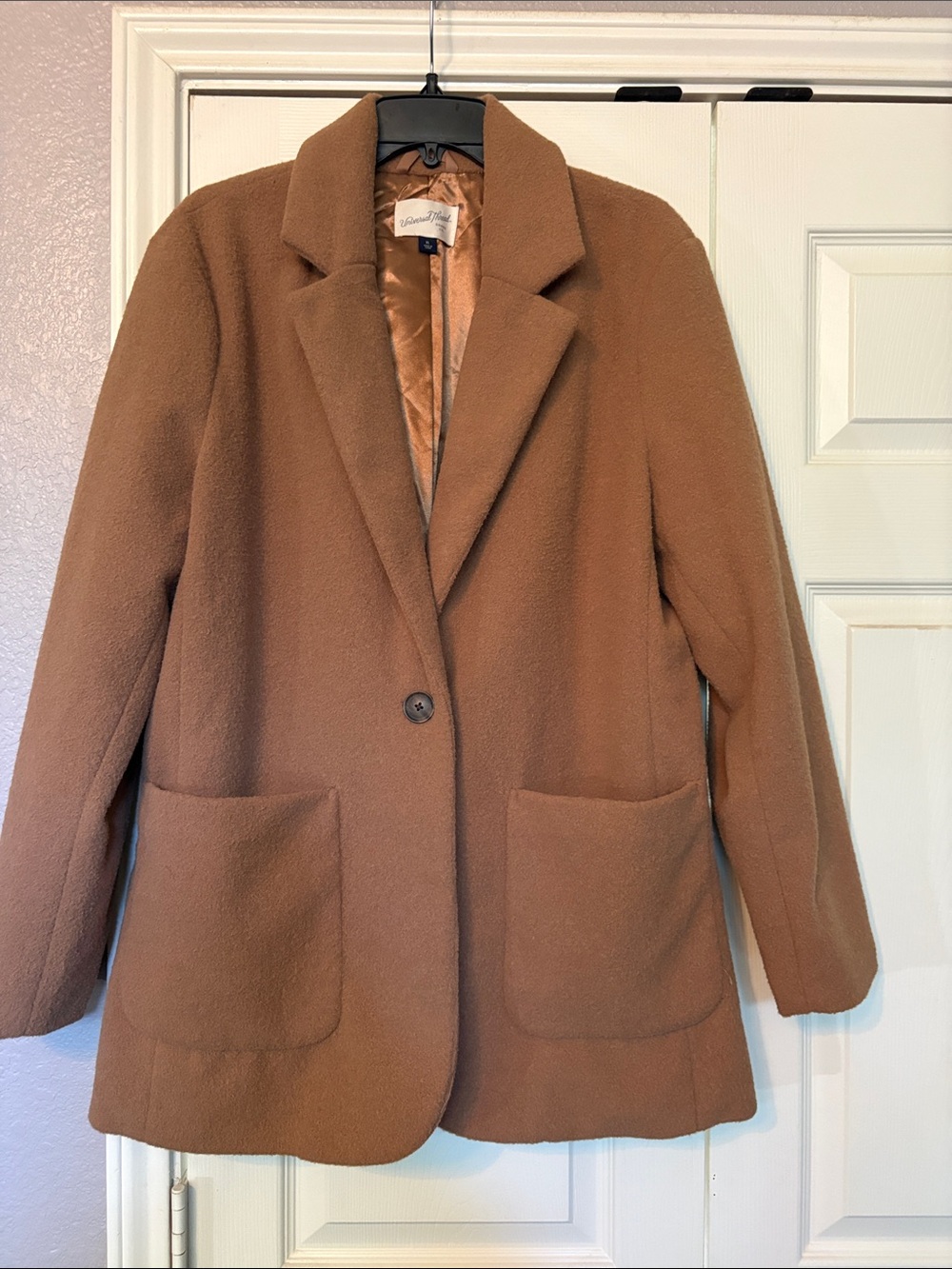 Universal Thread Brown Camel Single-Button Wool-Blend Blazer